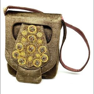 Vintage 1940s bejeweled Silk Handbag